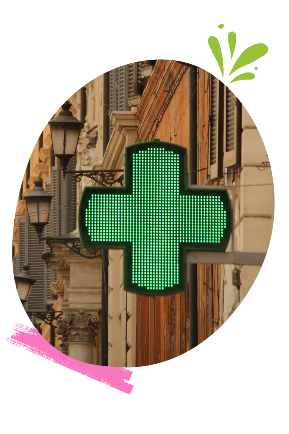 Photo représentative de la Pharmacie Risturecci au centre de Dannemarie. La photo est non contractuelle, elle représente juste une croix verte.